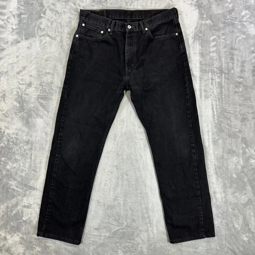 Levi's 505 Regular Fit Jeans Men's Size 36x34 Black Straight Leg Pants